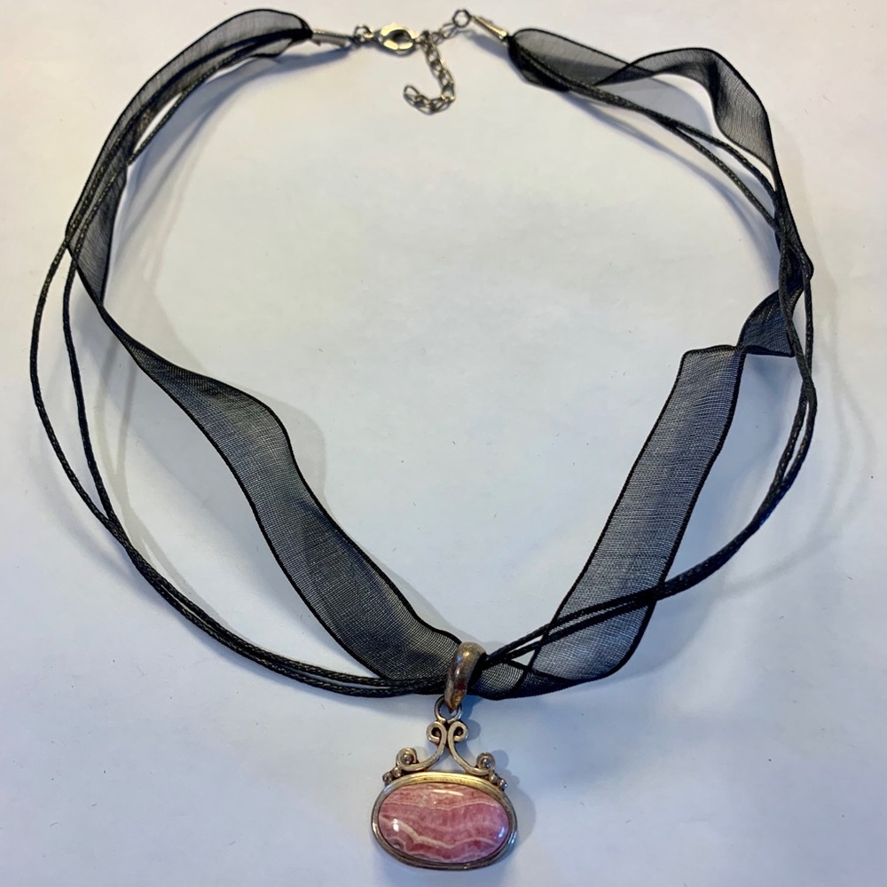 Pink rhodochrosite necklace